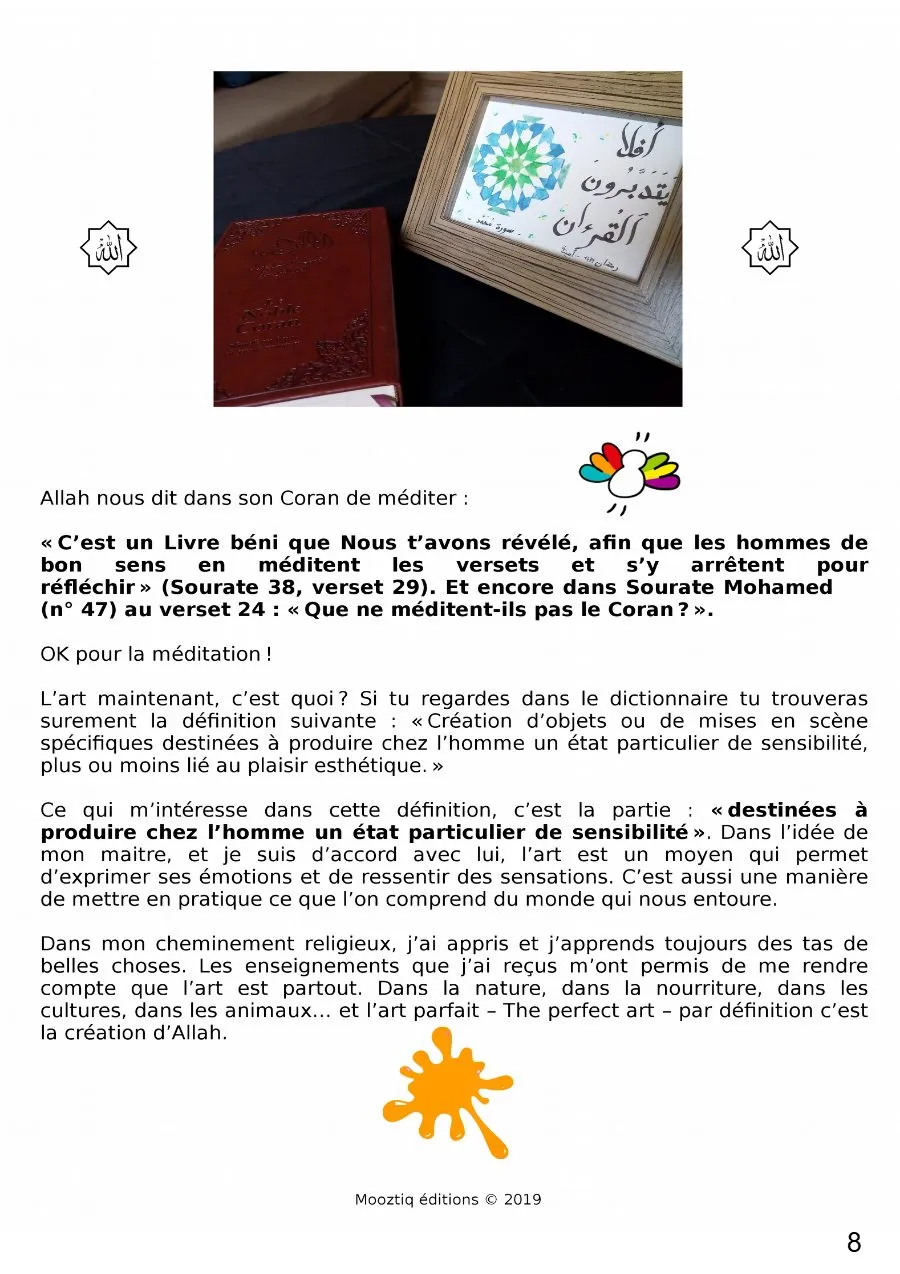Page 8 du livret, Un petit moustique devenu Mooztiq, Le carnet de voyage de Mooztiq
