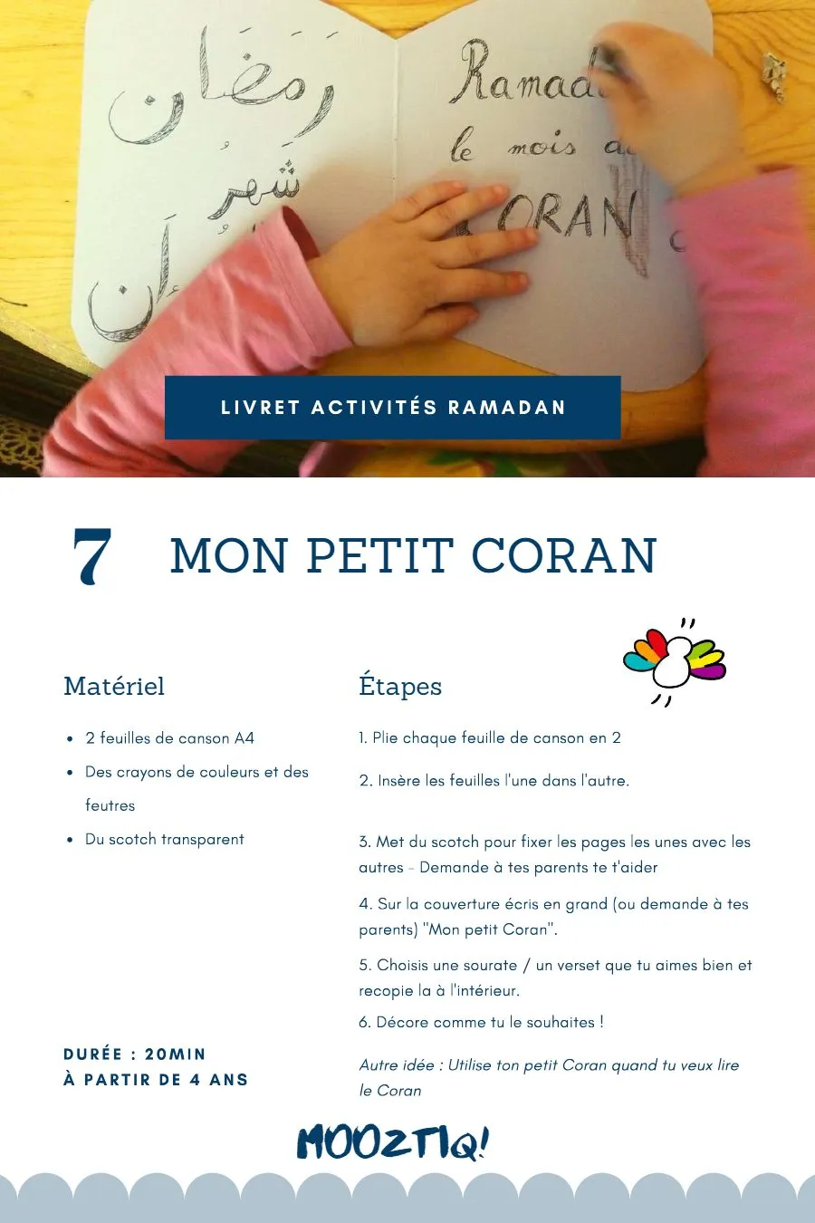 Page 9 du livret, Le Coran, les invocations et l'arabe, 30 activités pour Ramadan