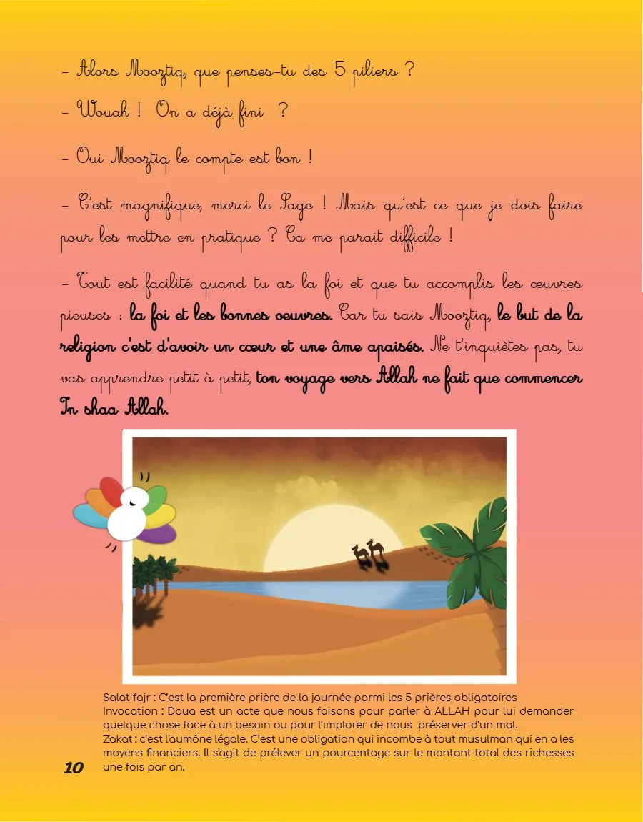 Page 10 du magazine, L'histoire : les 5 piliers de l'islam, Magazine Mooztiq n°1