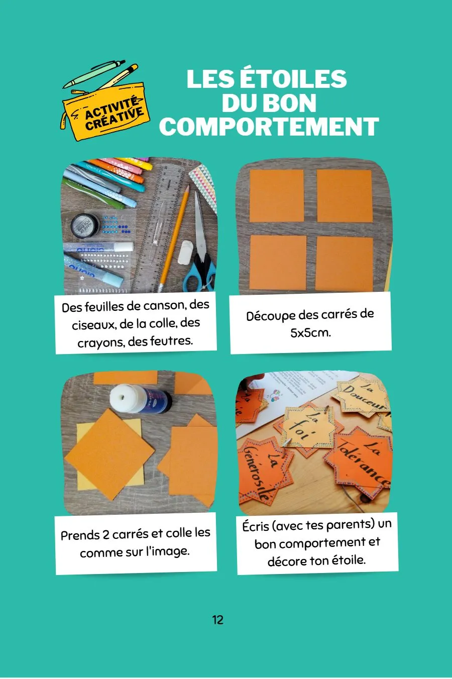 Page 14 du livret, Les étoiles du bon comportement, Mooztiq part en vacances