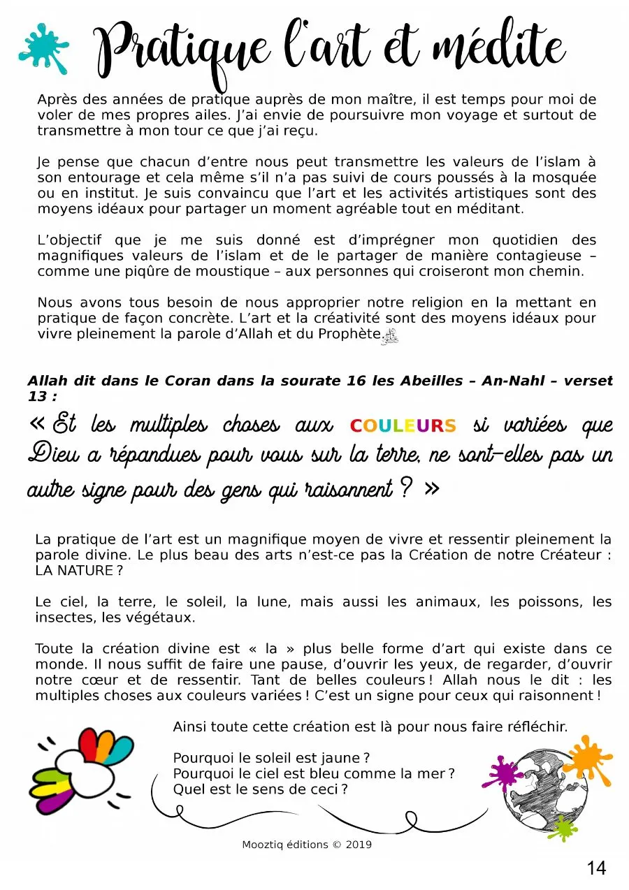Page 14 du livret, Un petit moustique devenu Mooztiq, Le carnet de voyage de Mooztiq