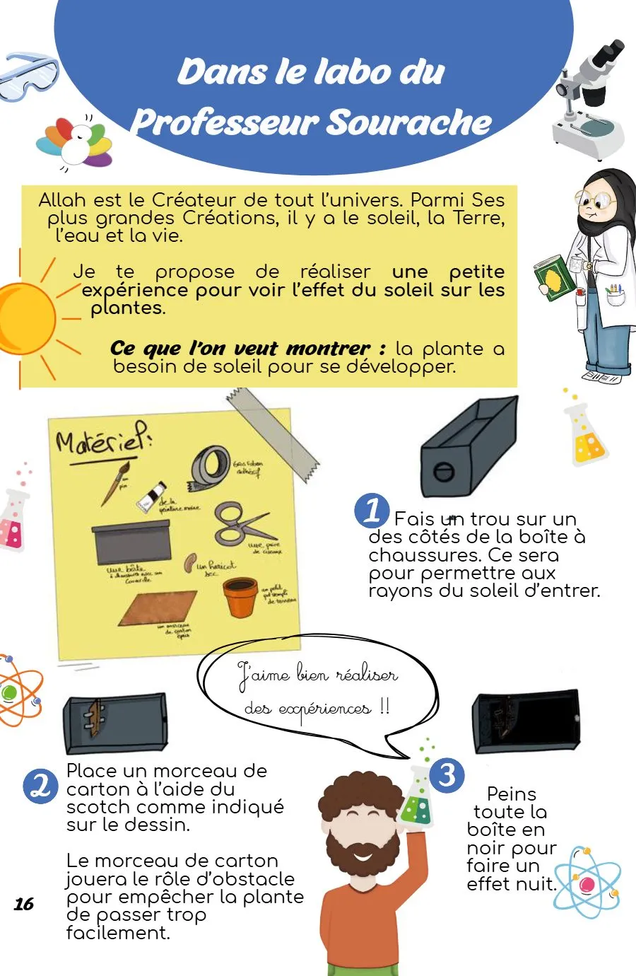 Page 16 du magazine, Dans le labo du Professeur Sourache, Magazine Mooztiq n°3