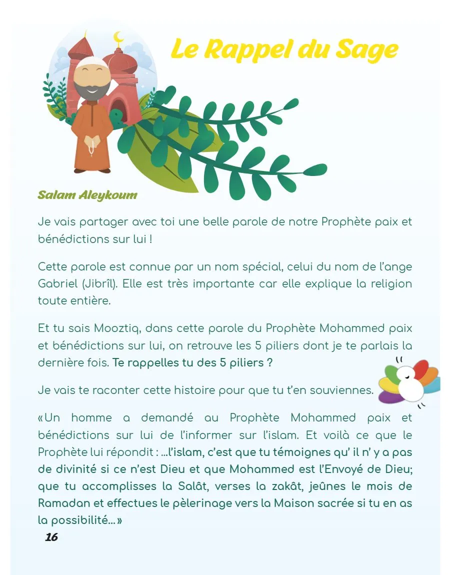 Page 16 du magazine, Le Rappel du Sage : la parole de Jibril, Magazine Mooztiq n°1