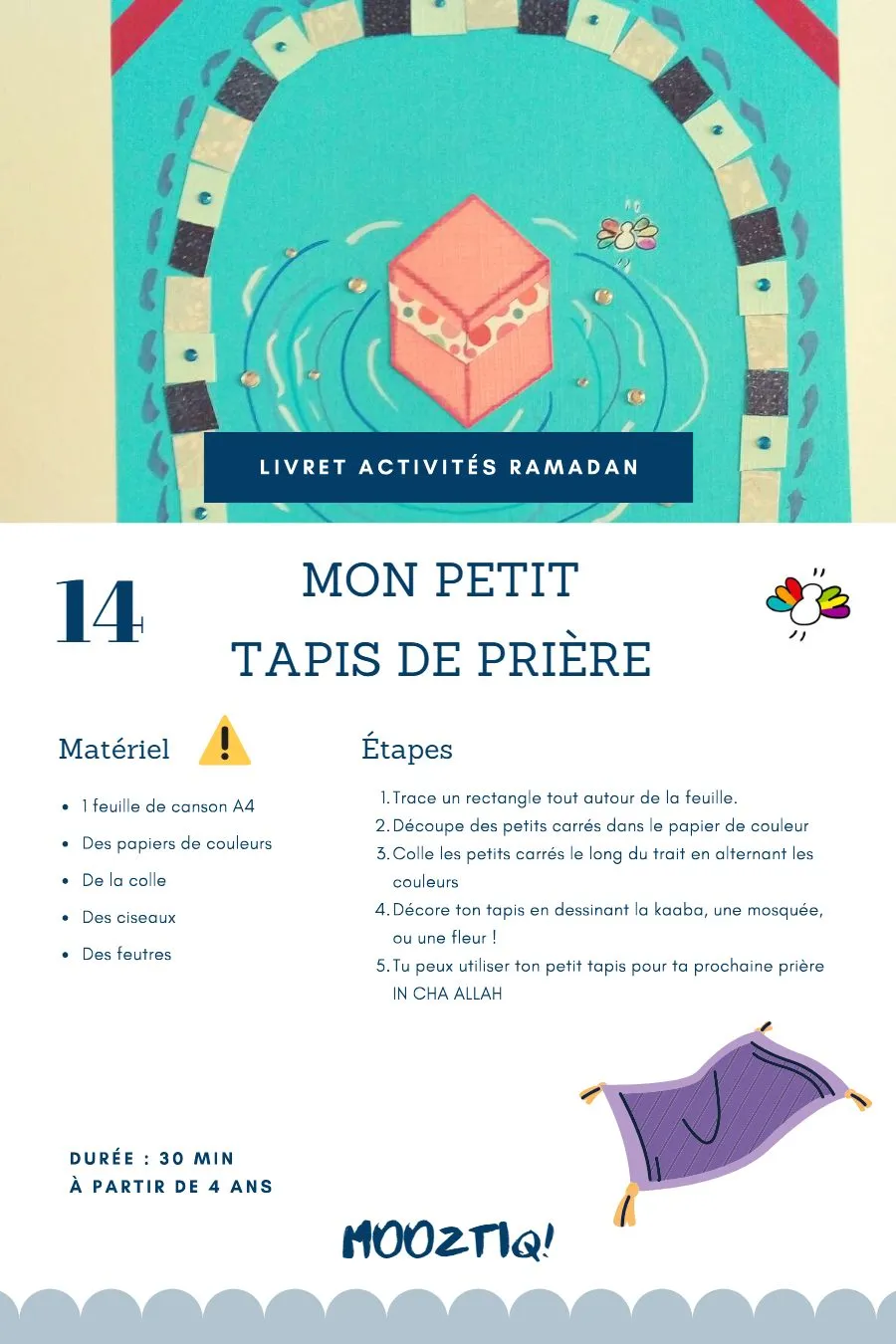 Page 16 du livret, Bouge, explore et prie, 30 activités pour Ramadan