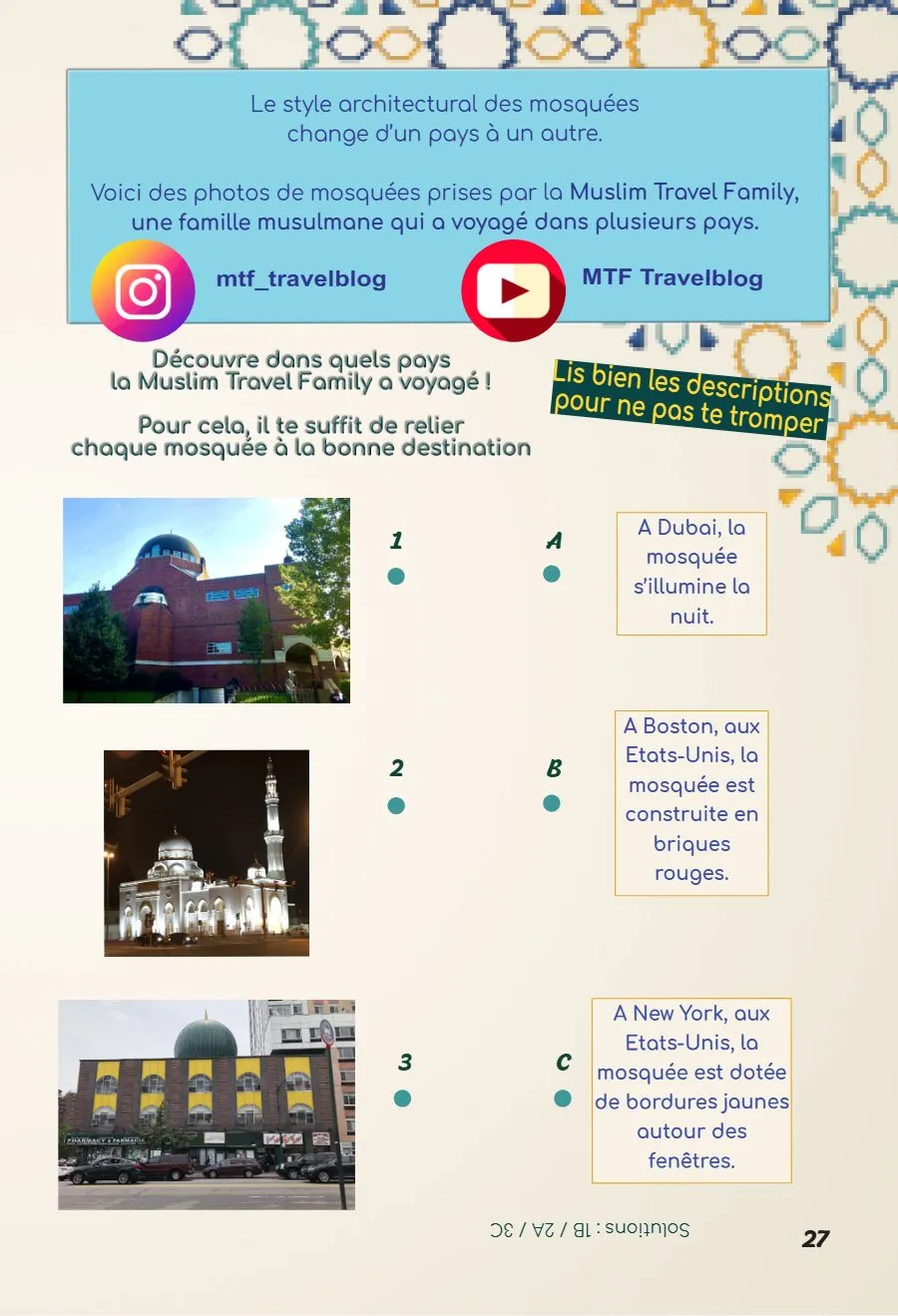 Page 27 du magazine, Oum Mooztiq t'explique : la mosquée, Magazine Mooztiq n°2