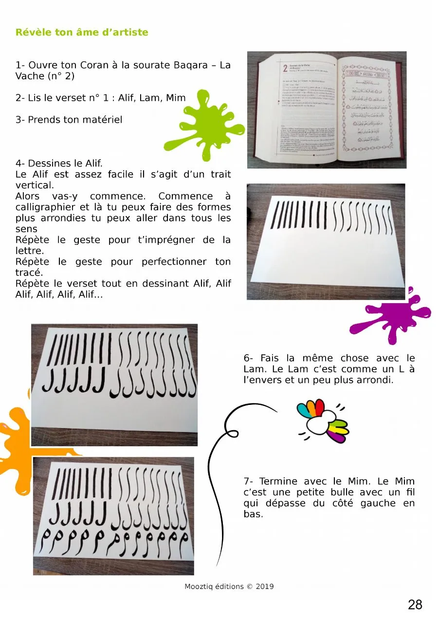 Page 28 du livret, Alif Lam Mim, Le carnet de voyage de Mooztiq