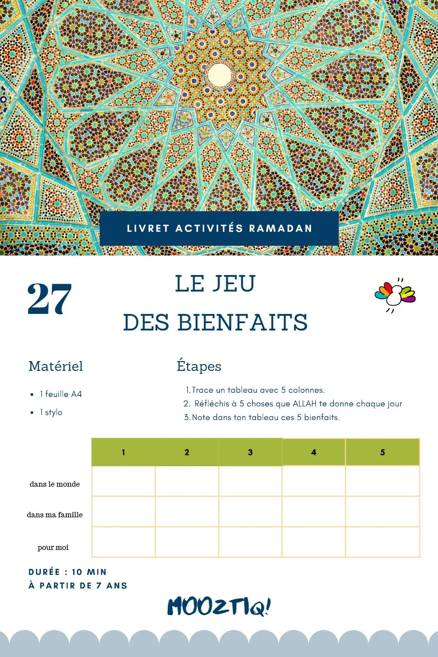 Page 29 du livret, Partage et fais le bien, 30 activités pour Ramadan