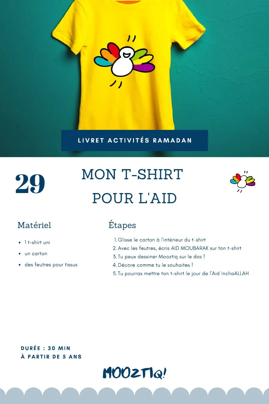 Page 31 du livret, Cuisine et fête l'Aïd, 30 activités pour Ramadan