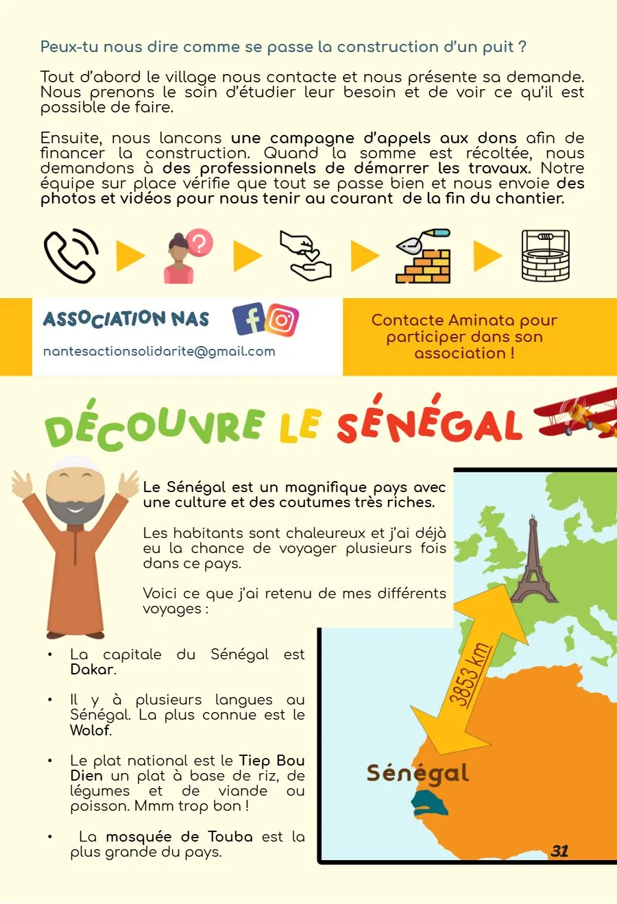 Page 31 du magazine, Humanitiz : des puits au Sénégal, Magazine Mooztiq n°2