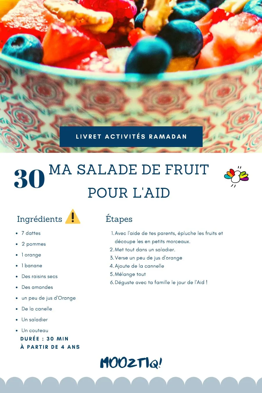 Page 32 du livret, Cuisine et fête l'Aïd, 30 activités pour Ramadan