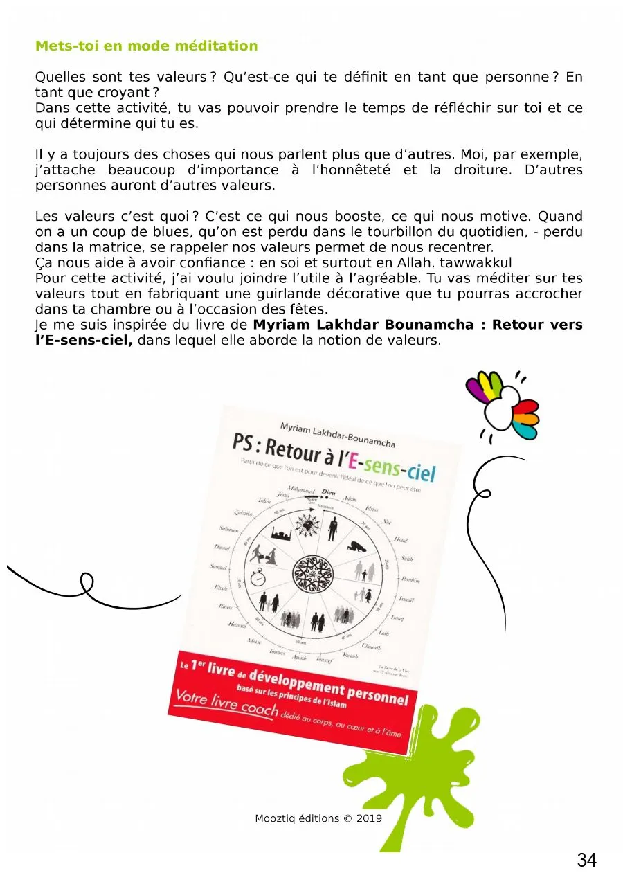 Page 34 du livret, Les valeurs de l'islam, Le carnet de voyage de Mooztiq