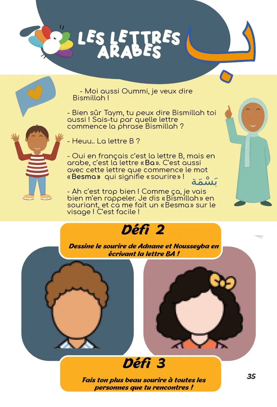 Page 35 du magazine, Invocation en famille : Bismillah, Magazine Mooztiq n°2