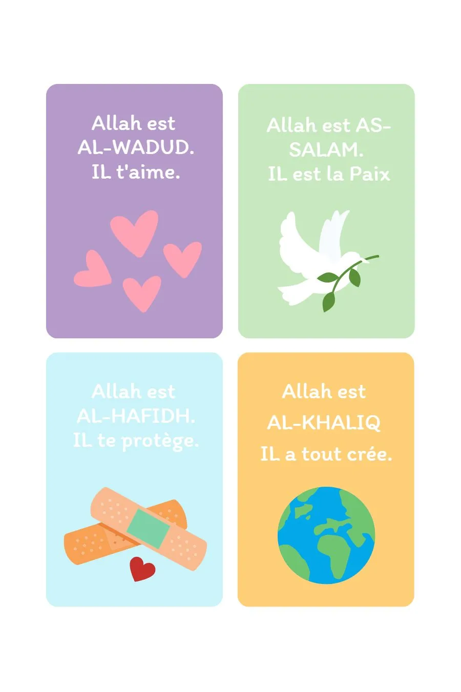 Page 35 du livret, Mooztiq game : le memory des Noms d'Allah, Mooztiq part en vacances