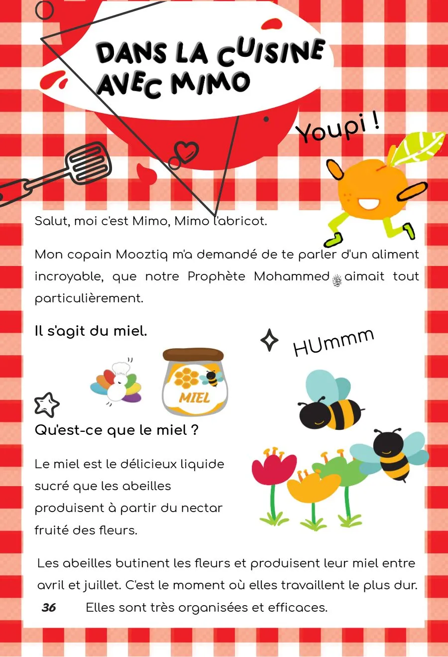 Page 36 du magazine, Dans la cuisine avec Mimo : le miel, Magazine Mooztiq n°2