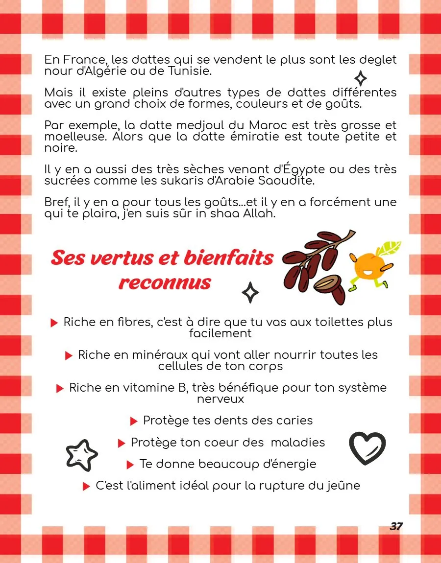 Page 37 du magazine, Dans la cuisine de Mimo : la datte, Magazine Mooztiq n°1