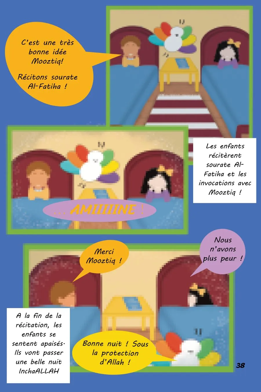 Page 38 du magazine, Invocations en famille, Magazine Mooztiq n°4