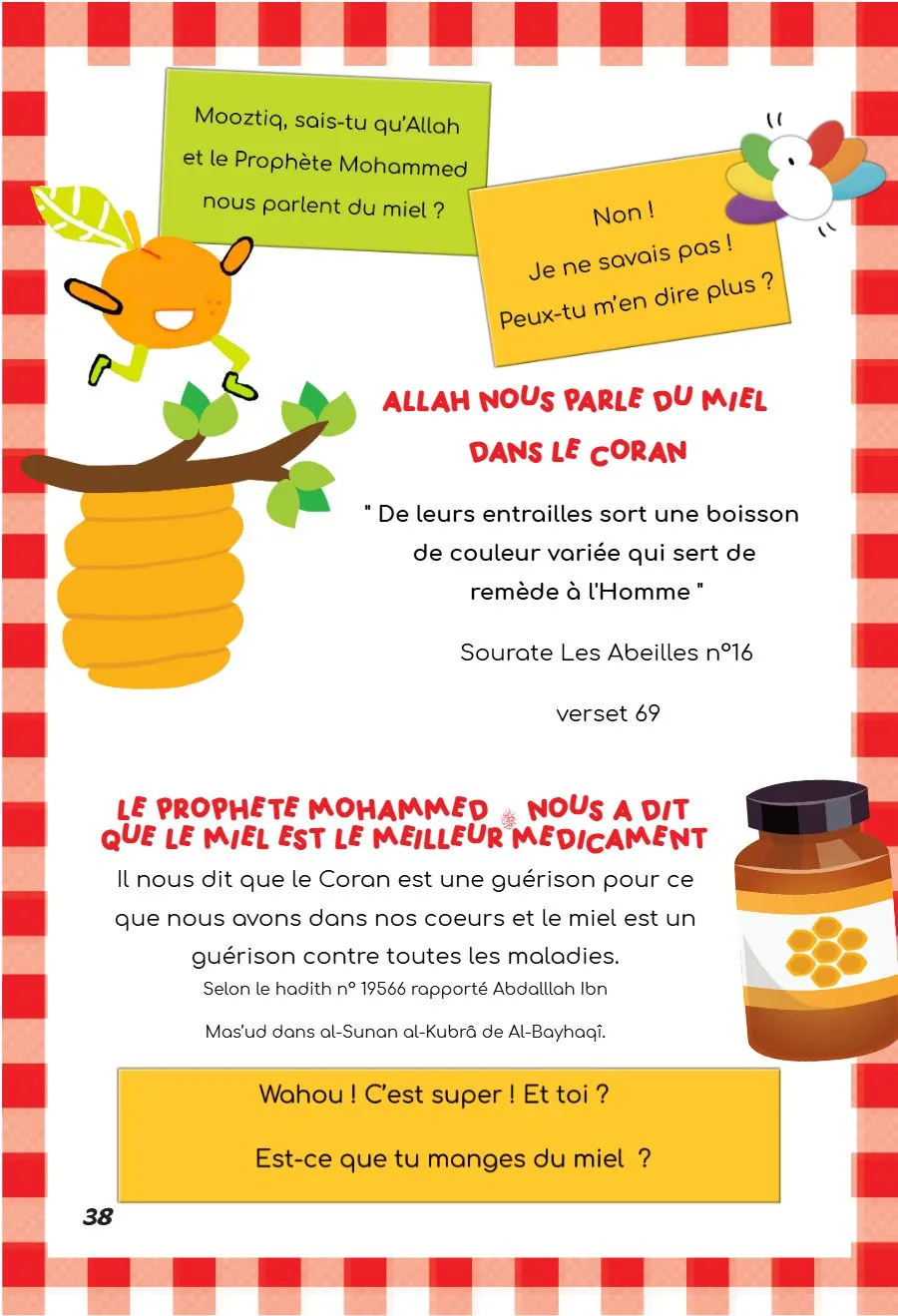 Page 38 du magazine, Dans la cuisine avec Mimo : le miel, Magazine Mooztiq n°2