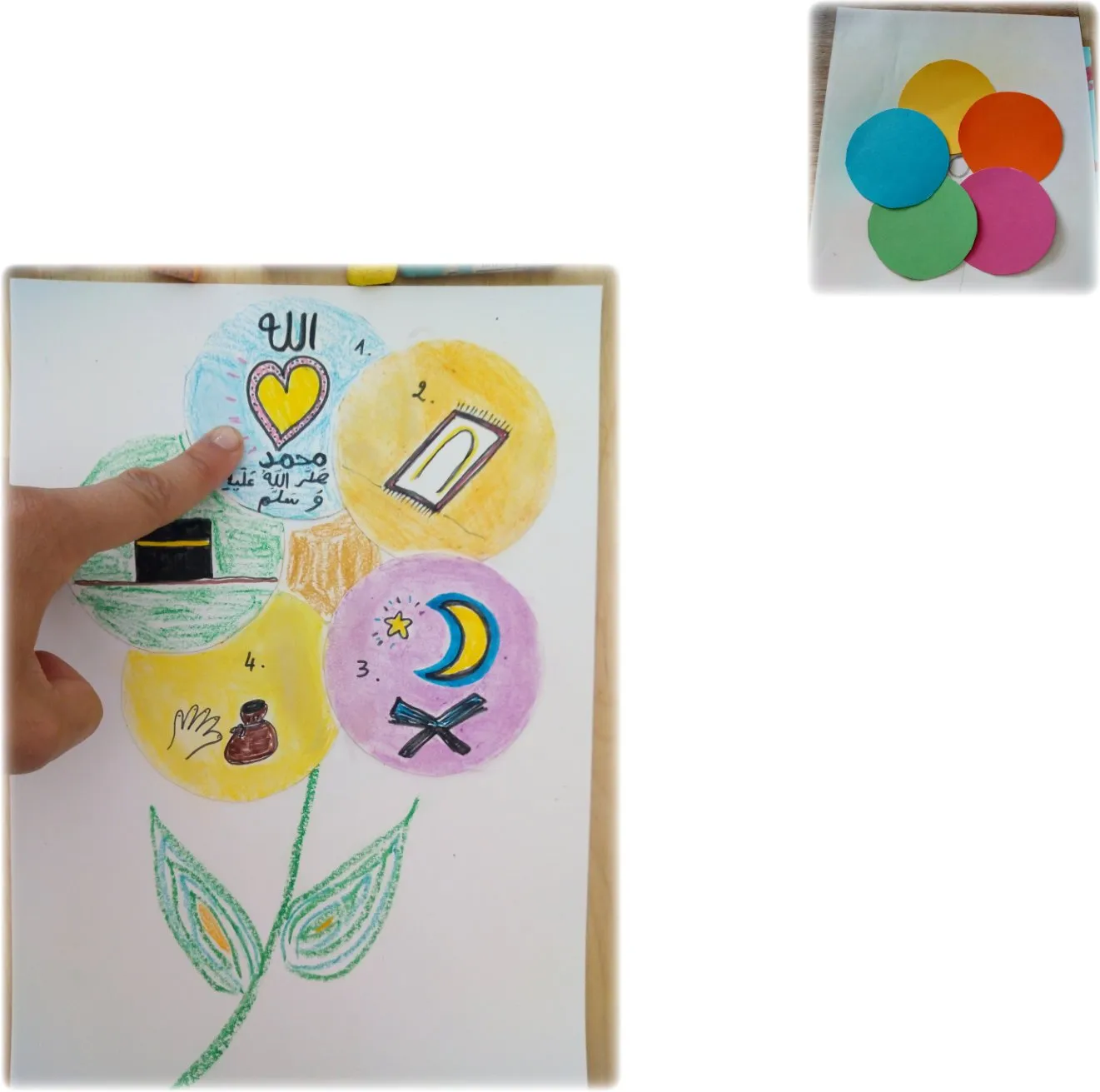 Les cercles coloriés aux pastels